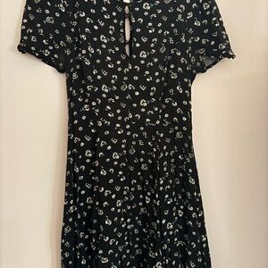 UO Black Daisy Dress with Cut Out